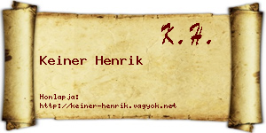 Keiner Henrik névjegykártya